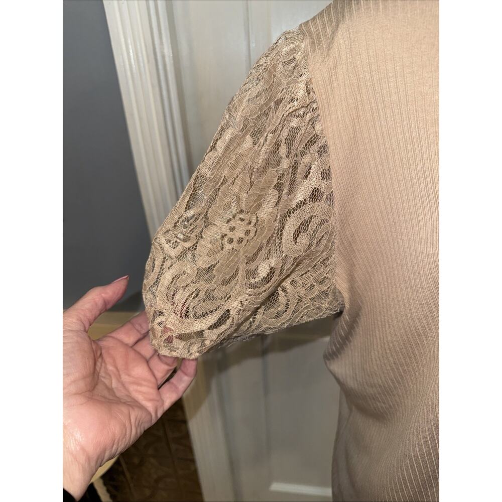 Grace & Emma Top With Lace Poof Sleeves XL - Picture 2 of 5